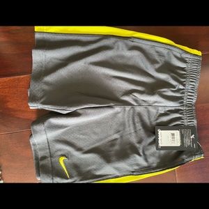 NWT Nike Shorts youth size 6 grey and yellow